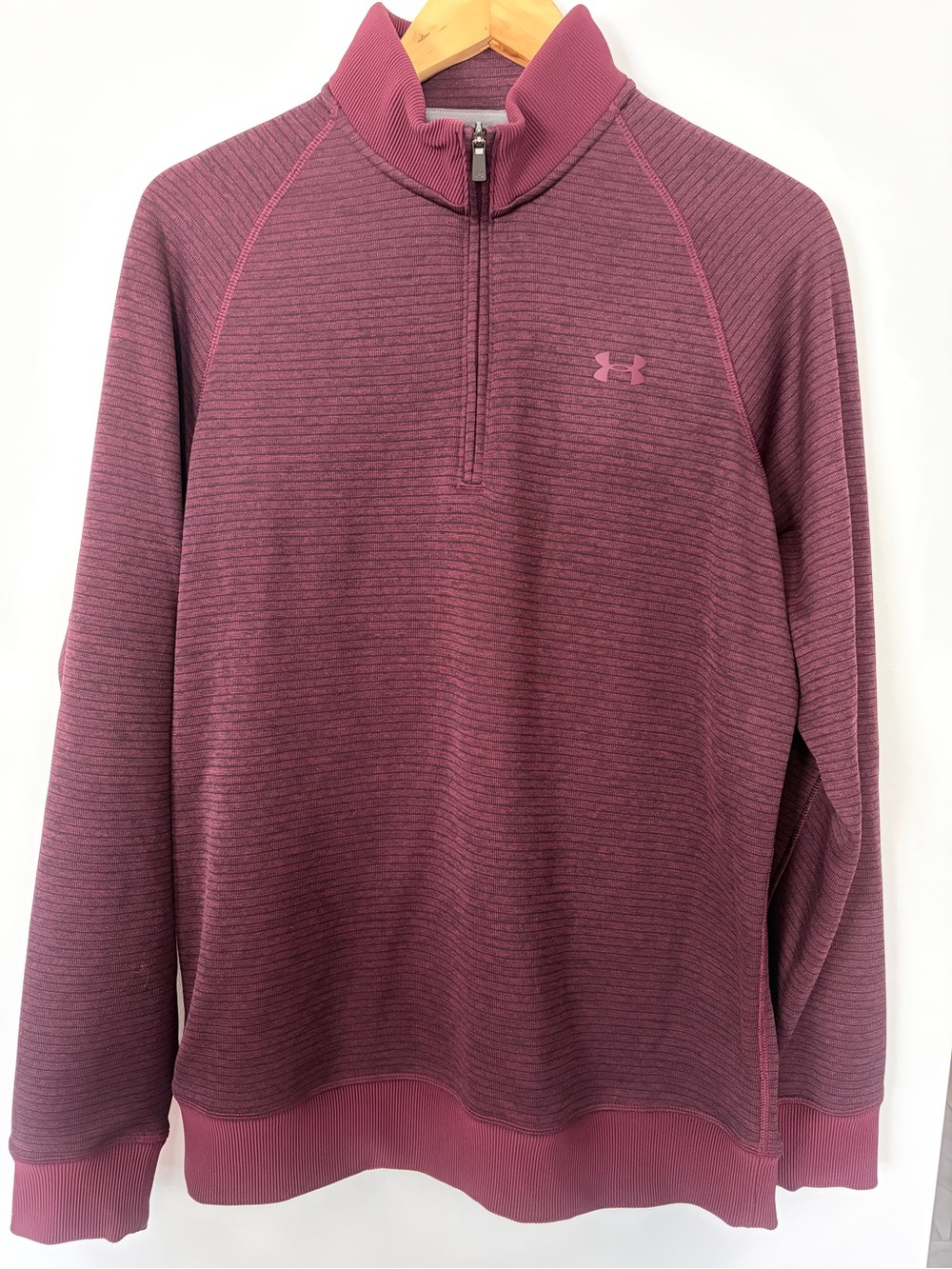Under Armour ColdGear 1/4 Zip Pullover Men’s Large Burgundy Loose Fit